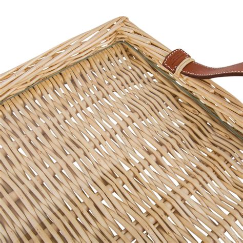 hermes wicker tray|hermes braided leather tray.